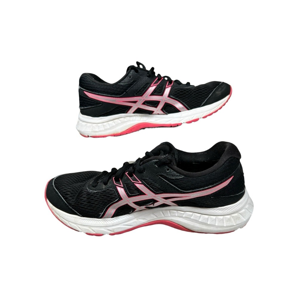 Asics Shoes Womens 6.5 Gel-Contend 6 Running Sneakers Black Mesh Logo 1012A570 - Picture 5 of 11